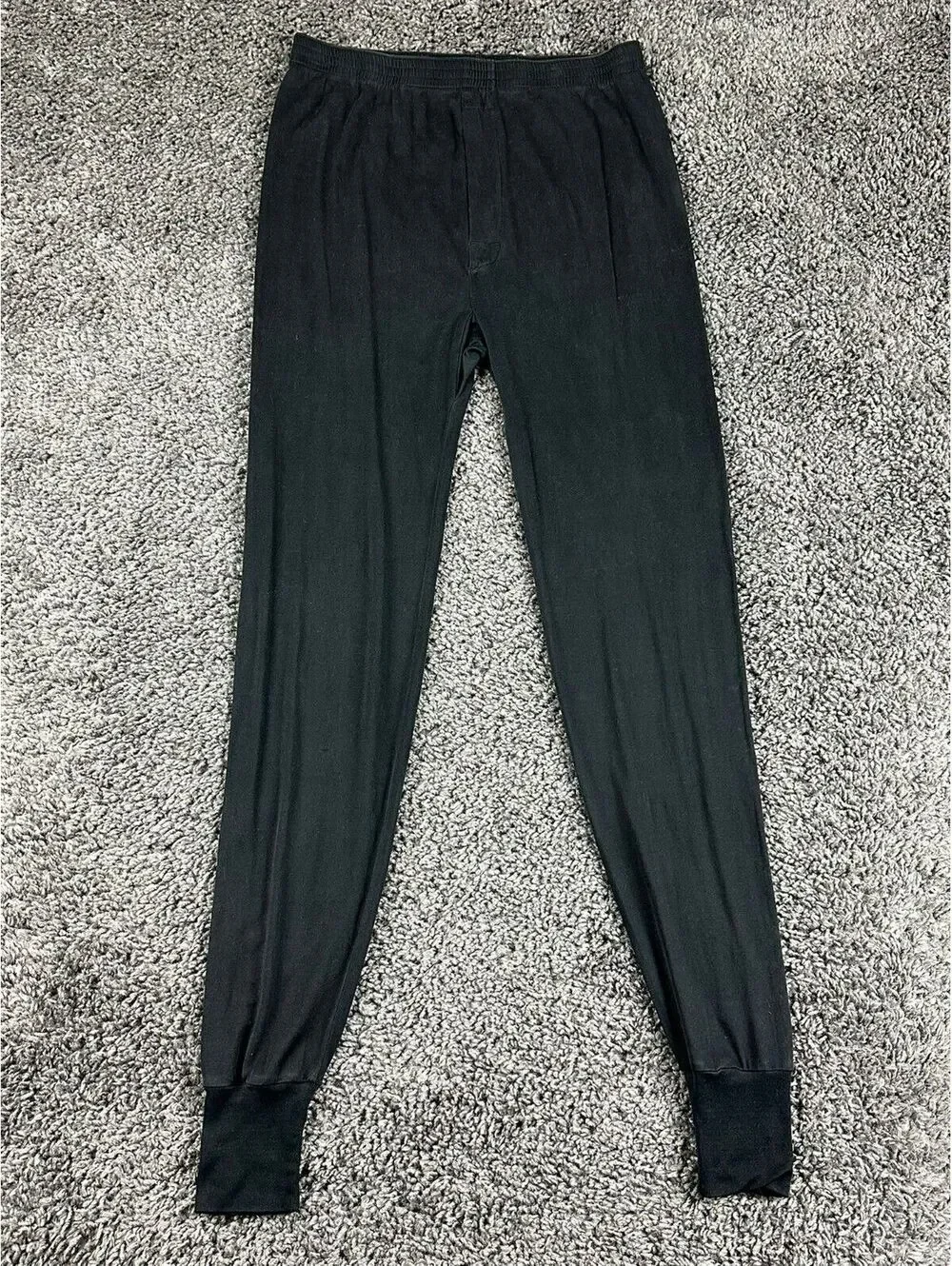 Silkskins Mens 100% Pure Silk Long Underwear Thermal Pants Base Layer Black Sz M